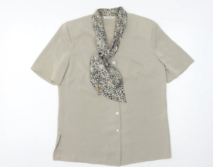 Womens UK Size 12 Berkertex Beige Basic Blouse