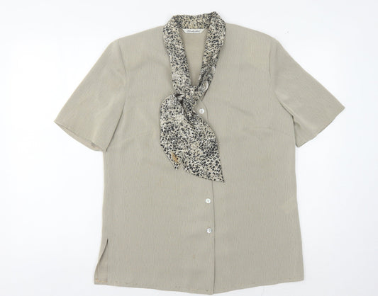 Womens UK Size 12 Berkertex Beige Basic Blouse