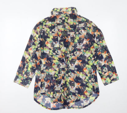 Lucy Paris Women's Geometric Multicoloured Button-Up L