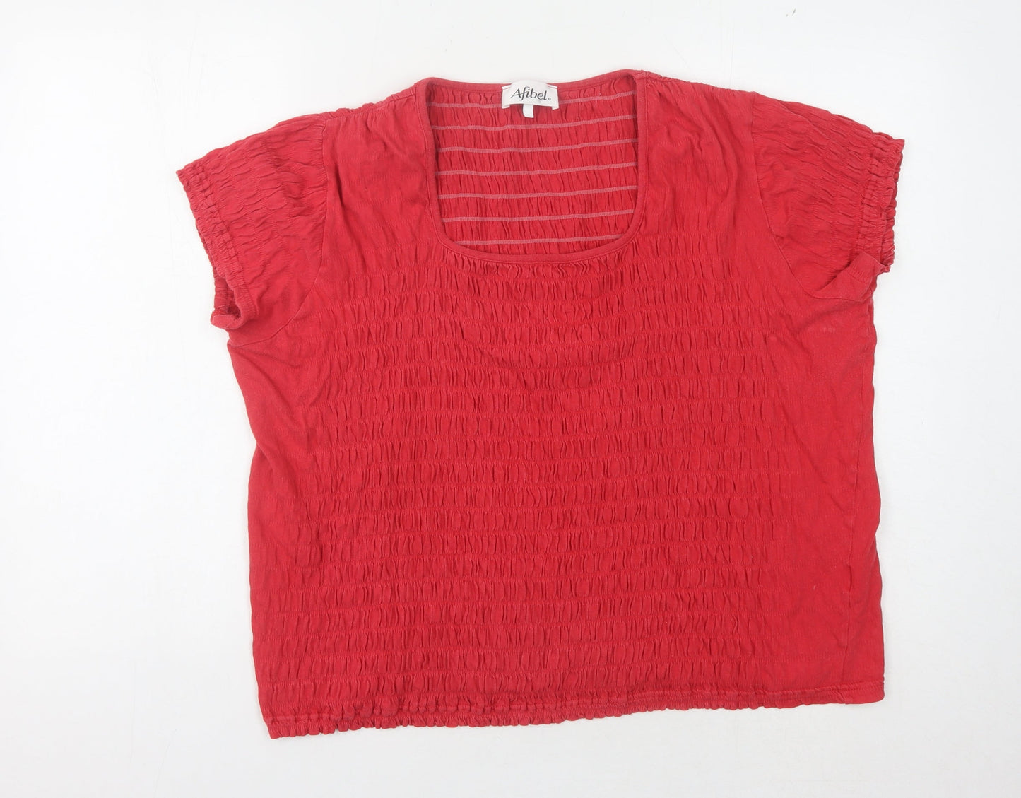 Womens UK Size 18 Afibel Red Basic T-Shirt