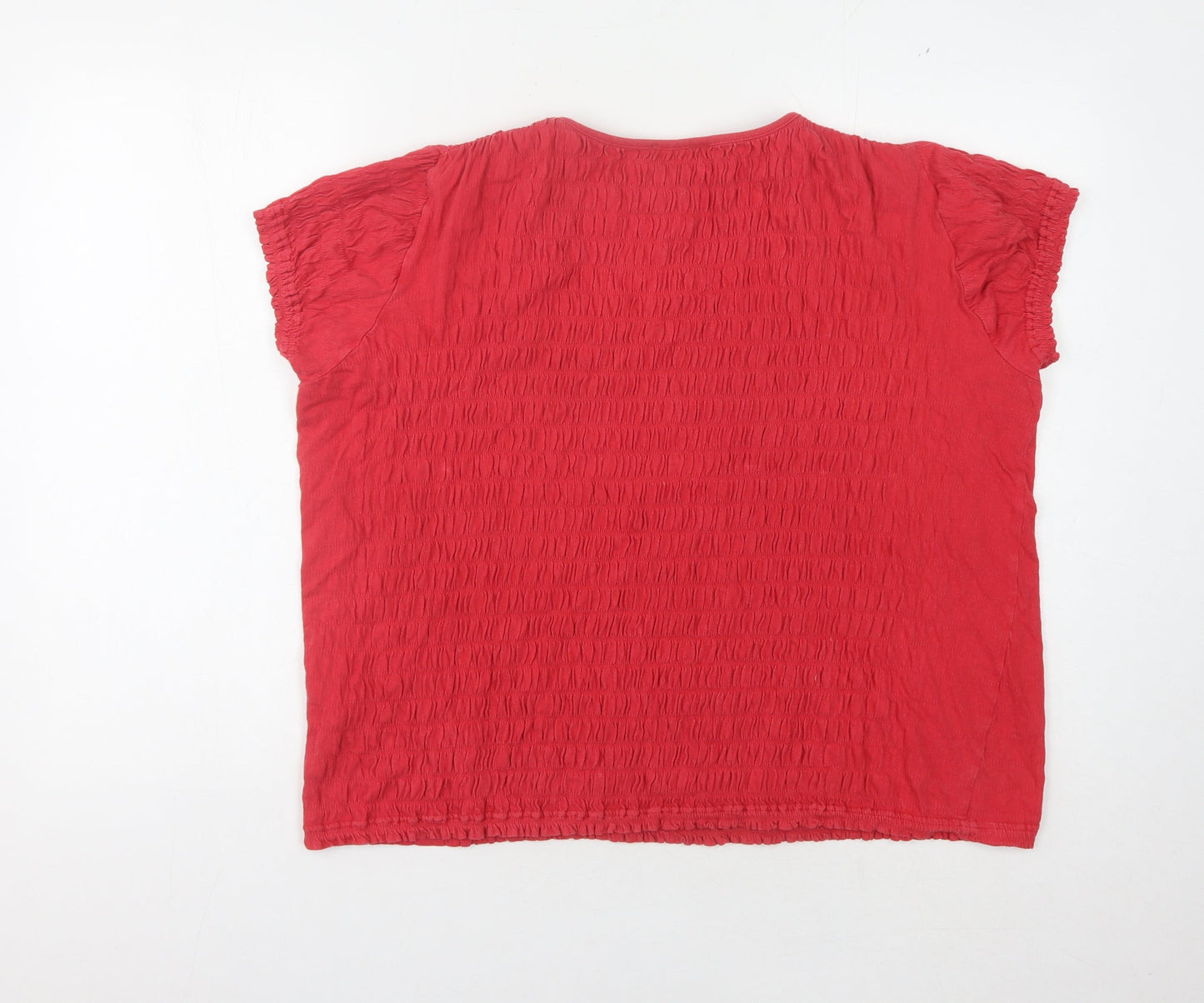 Womens UK Size 18 Afibel Red Basic T-Shirt