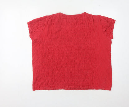 Womens UK Size 18 Afibel Red Basic T-Shirt