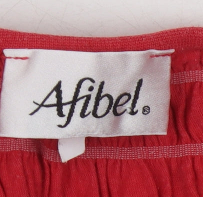 Womens UK Size 18 Afibel Red Basic T-Shirt