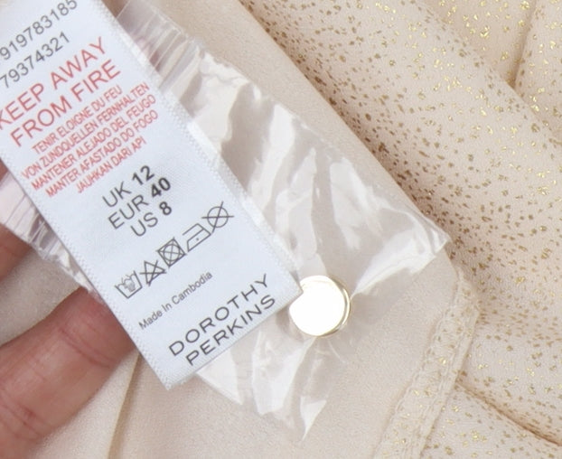 Womens UK Size 12 Dorothy Perkins Ivory Basic Blouse