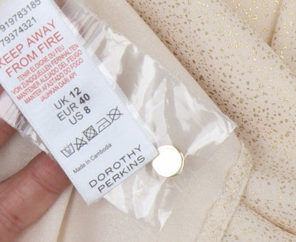 Womens UK Size 12 Dorothy Perkins Ivory Basic Blouse