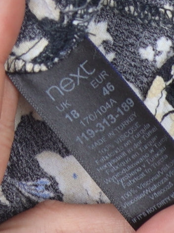 Next Women’s Blue Floral Long Sleeve Dress Size 18