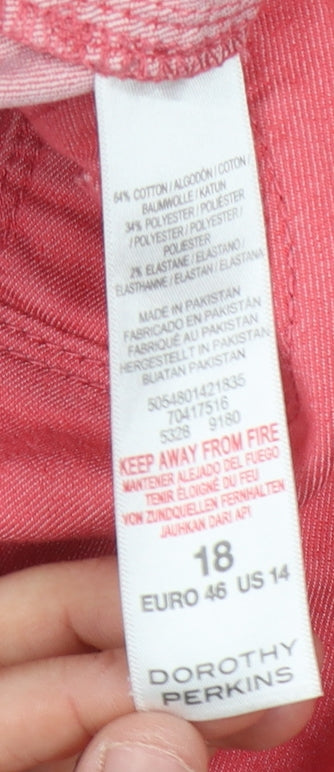 Dorothy Perkins Women's Red Jegging Jeans Size 18 Slim