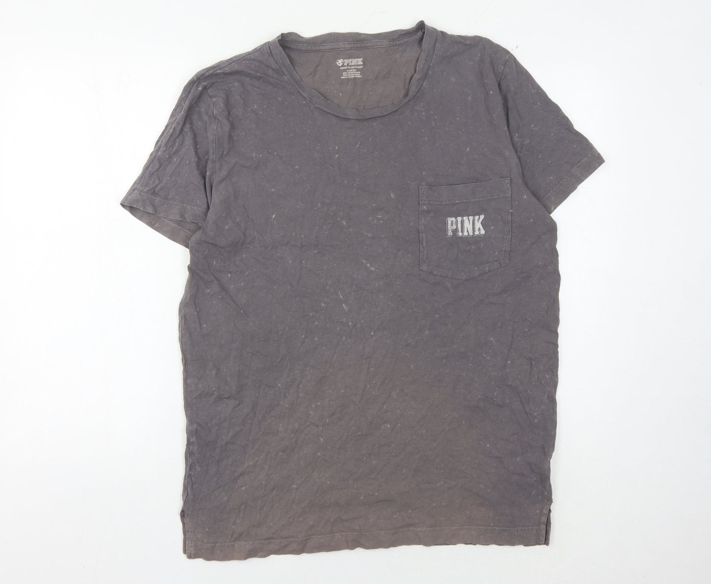 Womens UK Size M PINK Grey Basic T-Shirt