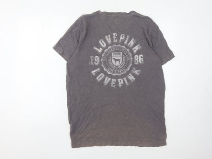 Womens UK Size M PINK Grey Basic T-Shirt