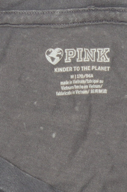 Womens UK Size M PINK Grey Basic T-Shirt