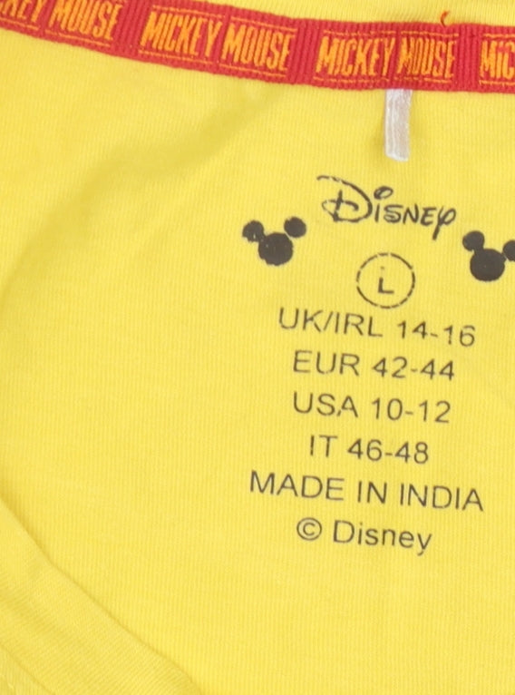 Unisex Adults UK Size L Disney Yellow Basic T-Shirt