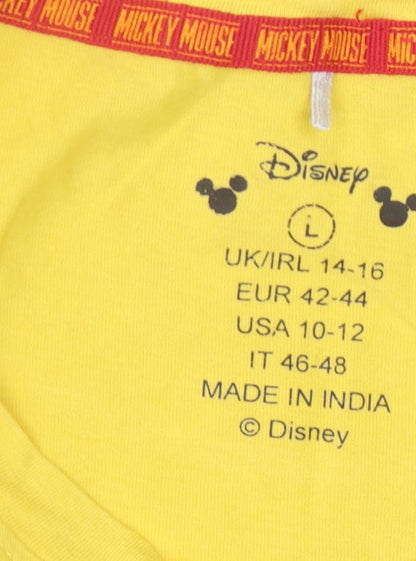 Unisex Adults UK Size L Disney Yellow Basic T-Shirt