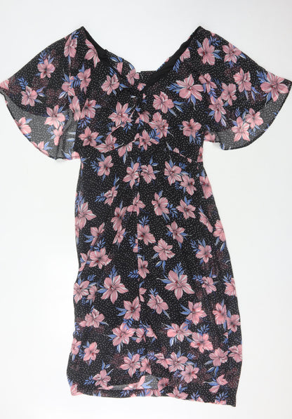 Girls On Film Women's Floral Dress, Multicoloured Size 14