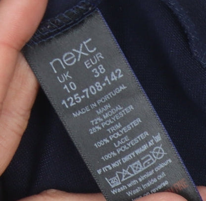 Womens UK Size 10 NEXT Blue Basic Blouse
