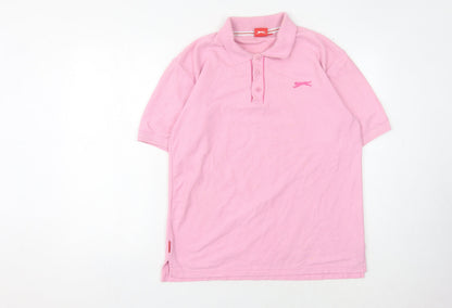 Unisex Adults UK Size L Slazenger Pink Basic Polo