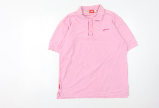 Unisex Adults UK Size L Slazenger Pink Basic Polo