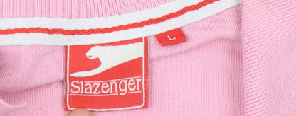 Unisex Adults UK Size L Slazenger Pink Basic Polo
