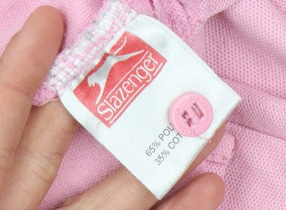 Unisex Adults UK Size L Slazenger Pink Basic Polo