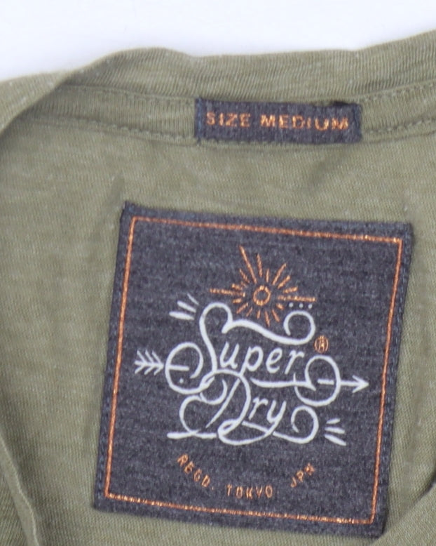 Unisex Adults UK Size M Superdry Green Basic Tank
