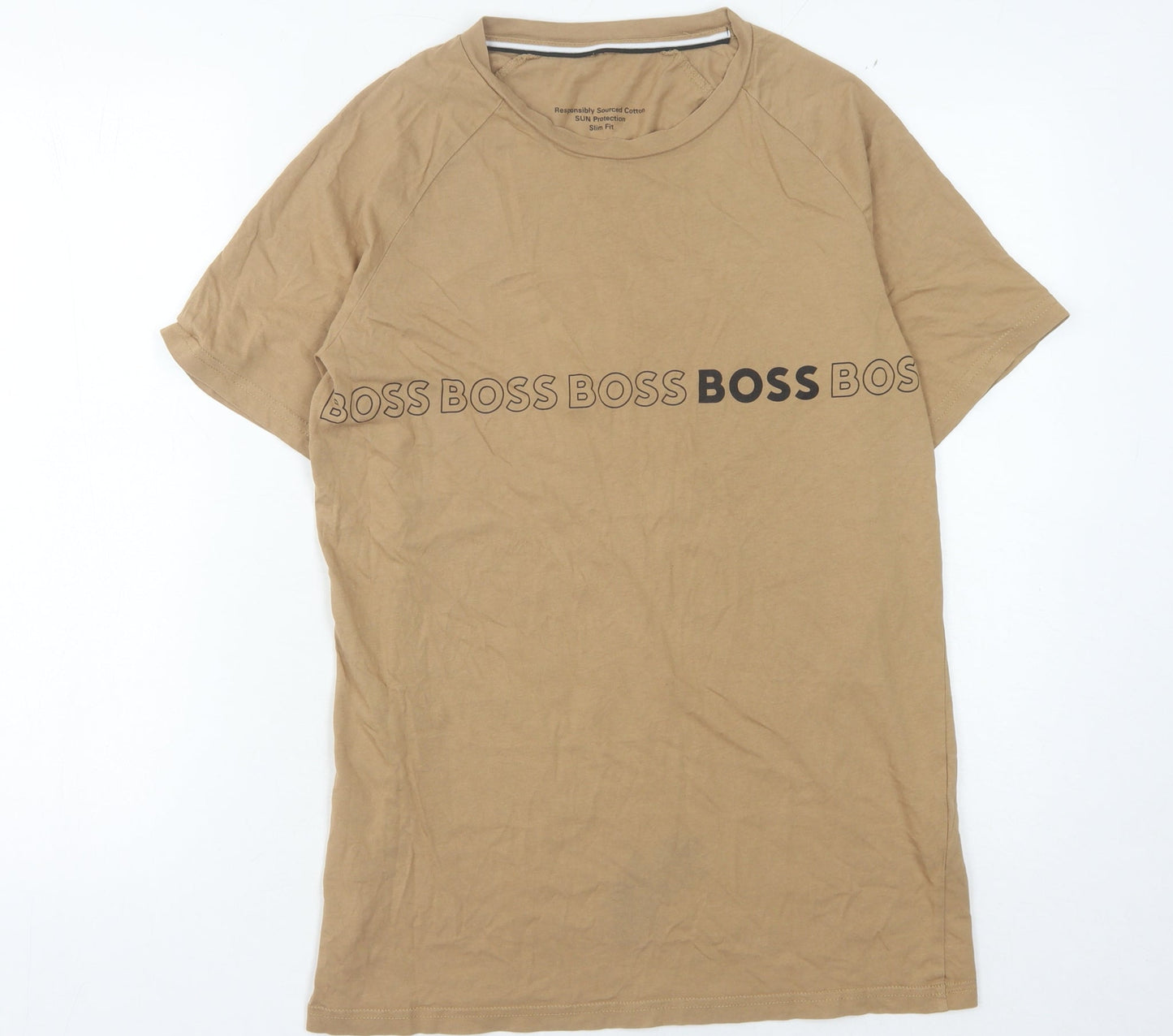 Mens UK Size S Boss Beige  T-Shirt