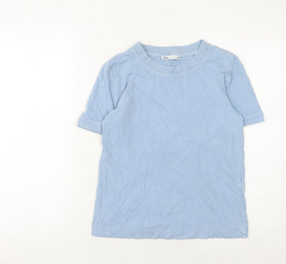 Zara Women's Blue Basic T-Shirt, Size S, Casual Wear
