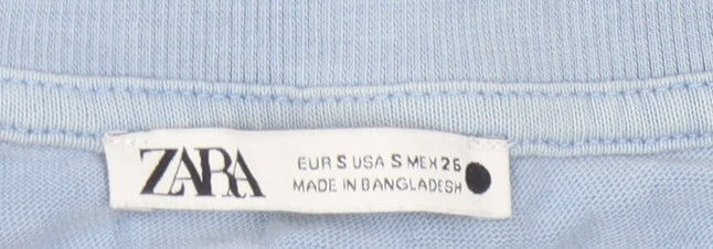 Zara Women's Blue Basic T-Shirt, Size S, Casual Wear