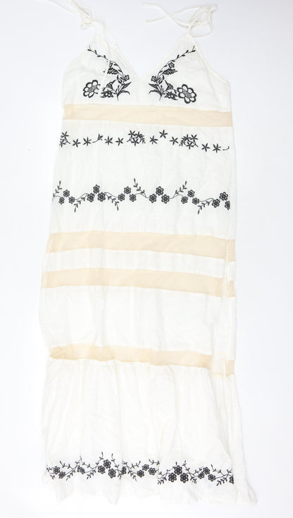 ASOS Women's Ivory Floral Slip Dress Size 12