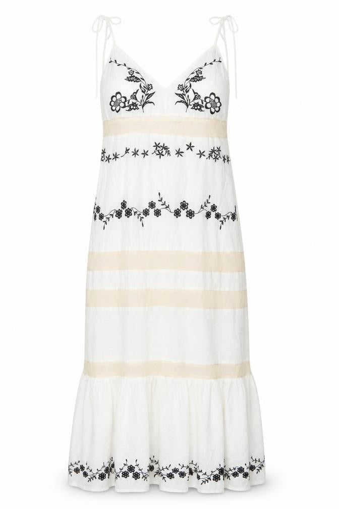 Front view of ASOS Women's Ivory Floral Slip Dress, size 12