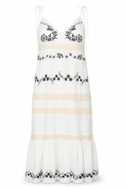 Front view of ASOS Women's Ivory Floral Slip Dress, size 12