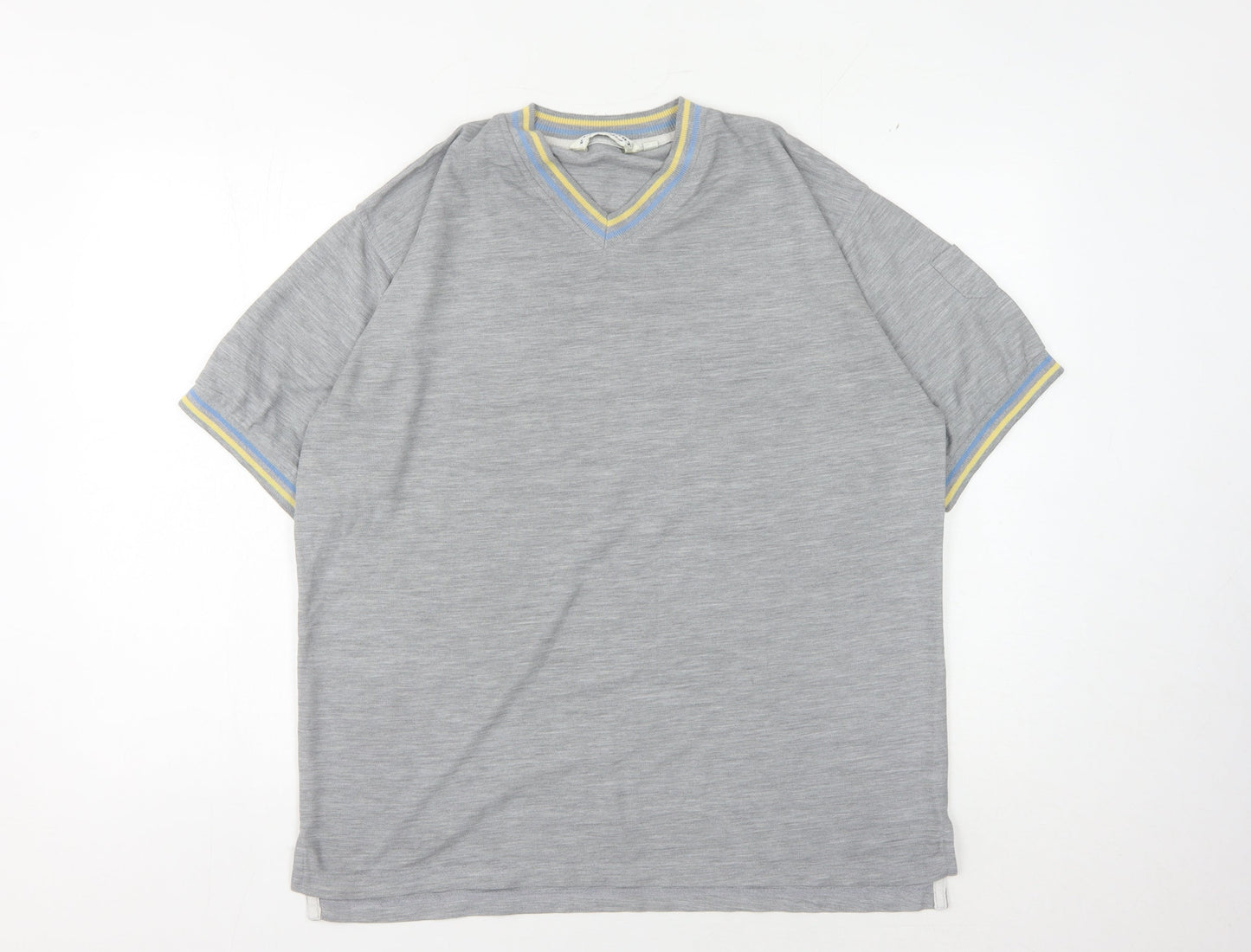 Playsport Men's Grey V-Neck Pullover Jumper, Size L
