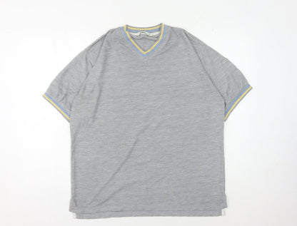 Playsport Men's Grey V-Neck Pullover Jumper, Size L