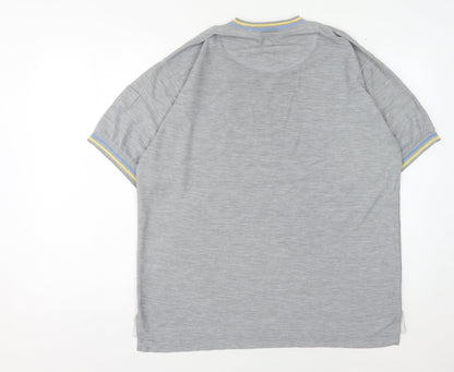 Playsport Men's Grey V-Neck Pullover Jumper, Size L