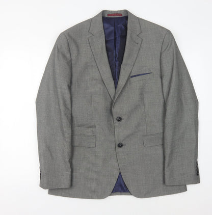 Mens UK Size 40 Burton Regular Grey Suit Jacket