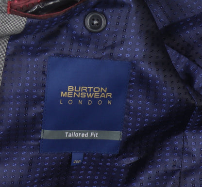 Mens UK Size 40 Burton Regular Grey Suit Jacket