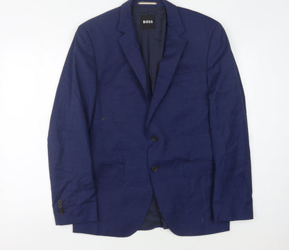Mens UK Size 40 Boss Regular Blue Suit Jacket