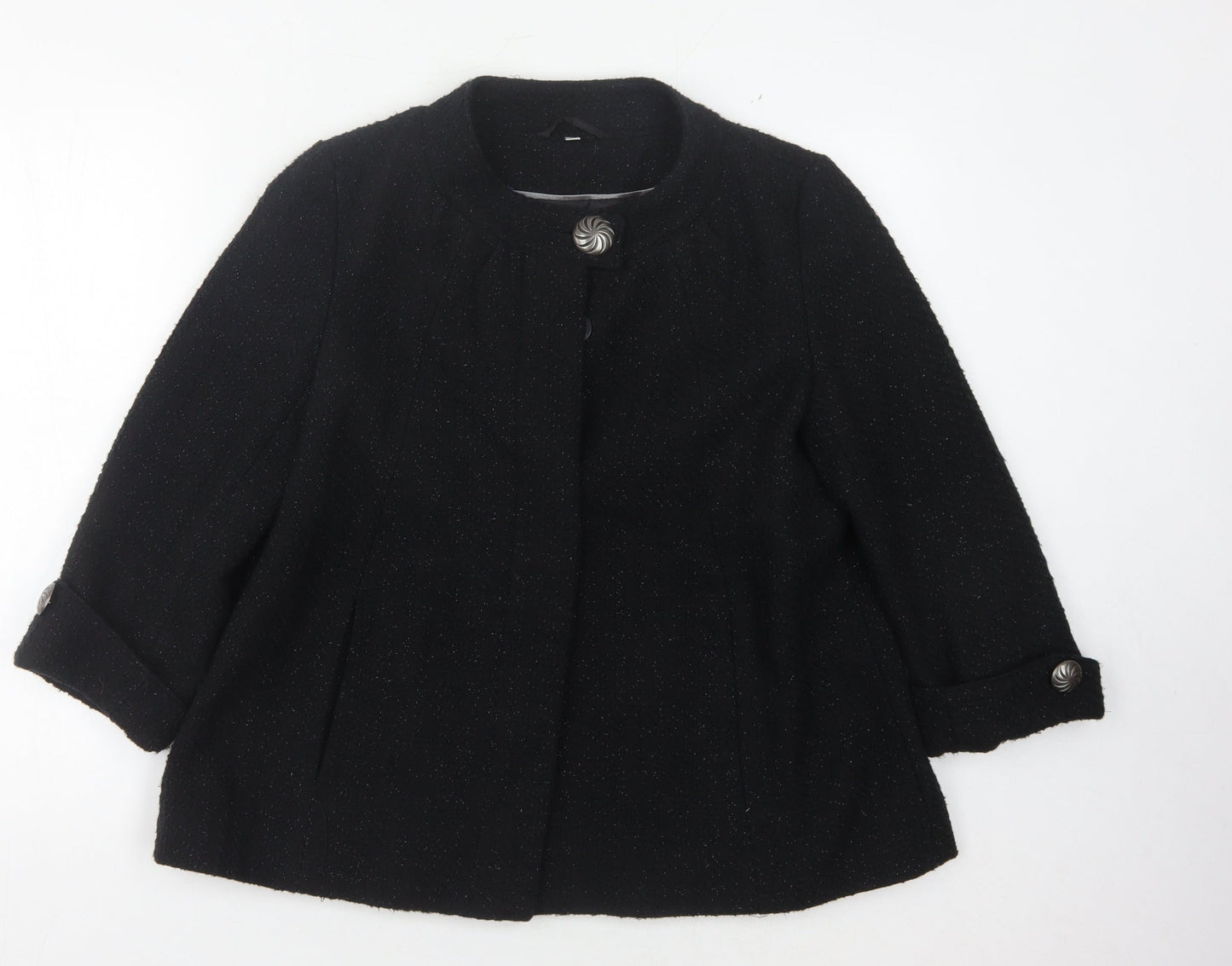 Womens UK Size 12 Klass Collection Black Basic Coat