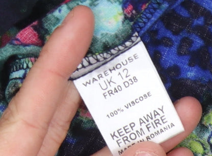 Warehouse Women's Multicoloured Floral Dress Size 12