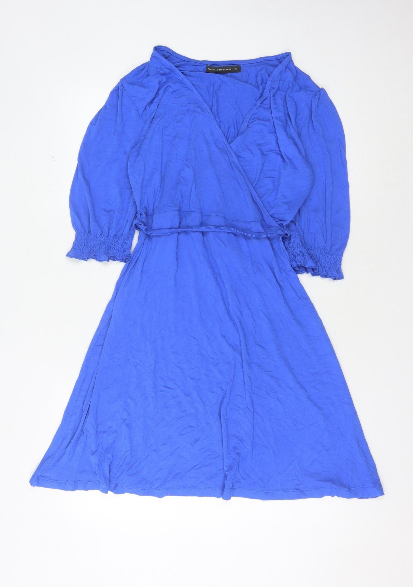 French Connection Women's Blue V-Neck Dress Size 12