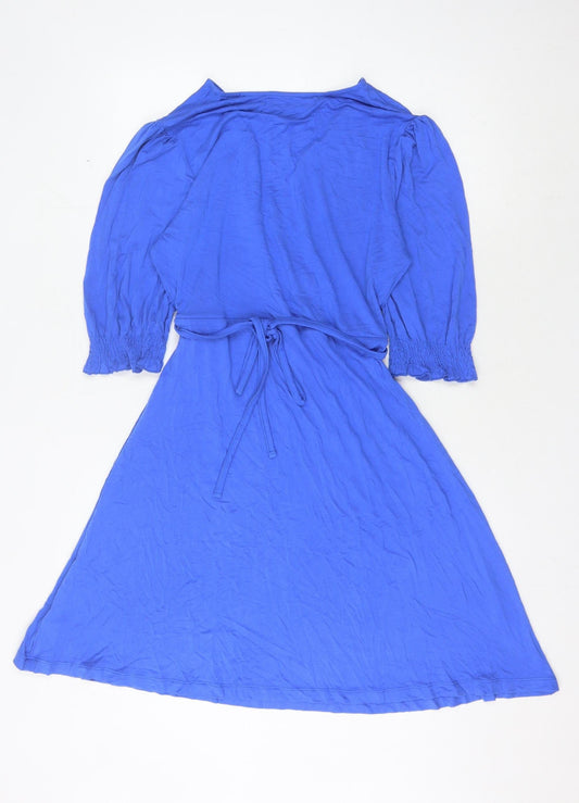 French Connection Women's Blue V-Neck Dress Size 12