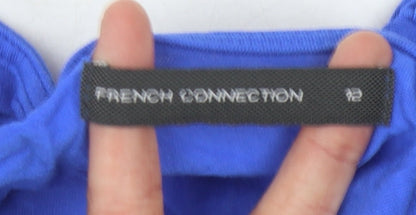 French Connection Women's Blue V-Neck Dress Size 12