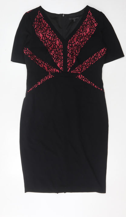 Coast Women's Black Sequin Bodycon Dress UK 14