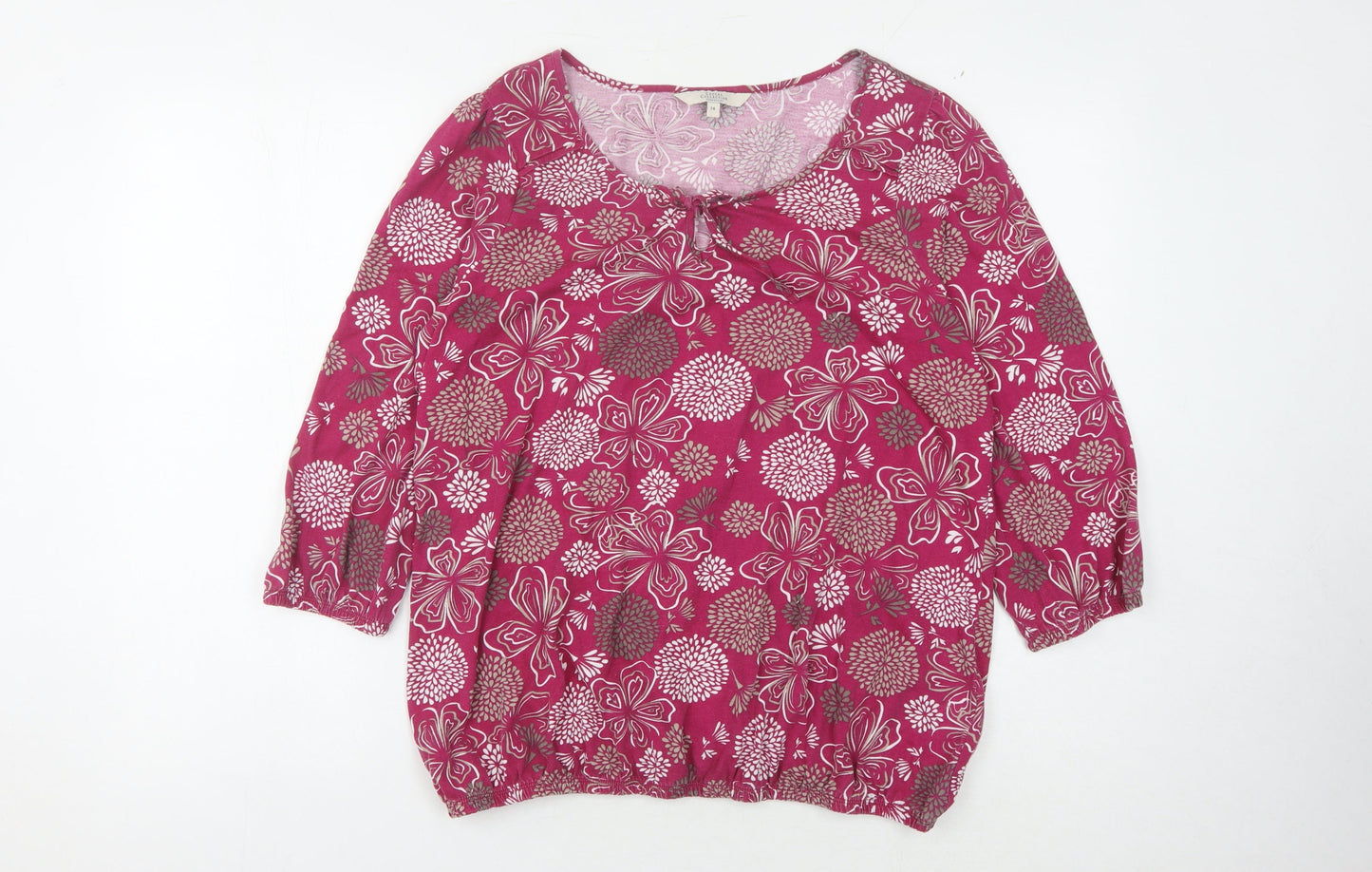 Womens UK Size 14 Casual Collection Multicoloured Basic Blouse