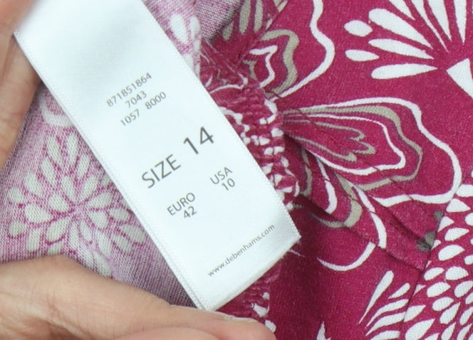 Womens UK Size 14 Casual Collection Multicoloured Basic Blouse
