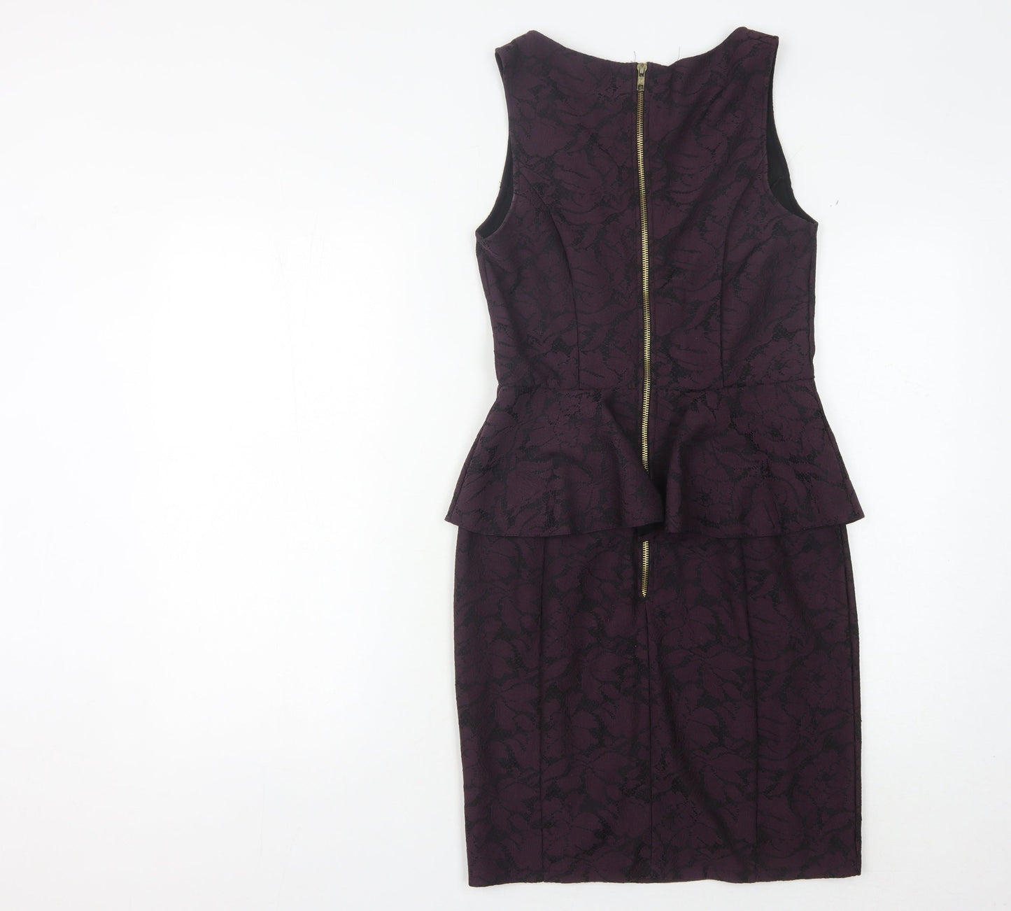 Warehouse Women's Purple Peplum Pencil Dress Size 10