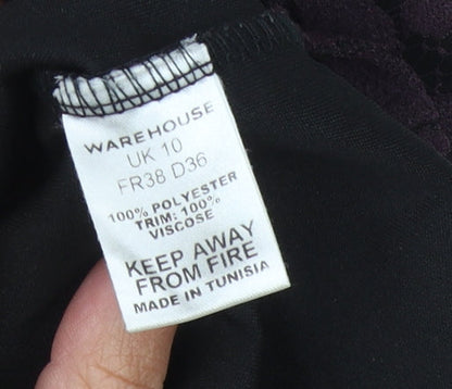 Warehouse Women's Purple Peplum Pencil Dress Size 10