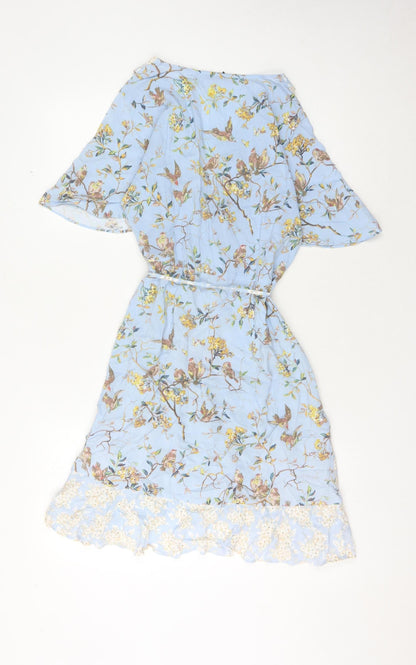 Oasis Women’s Blue Floral Wrap Dress Size 12