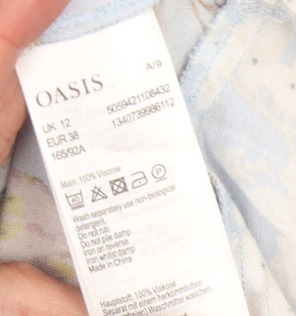 Oasis Women’s Blue Floral Wrap Dress Size 12