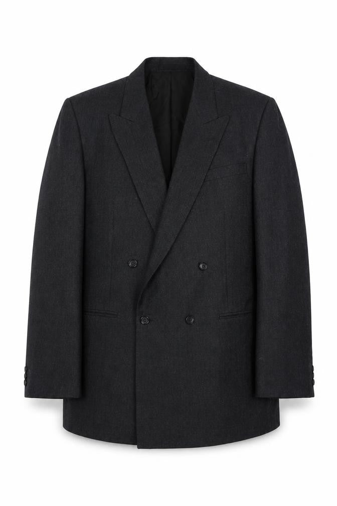 Mens UK Size 42 Pin Stripe Regular Black Suit Jacket