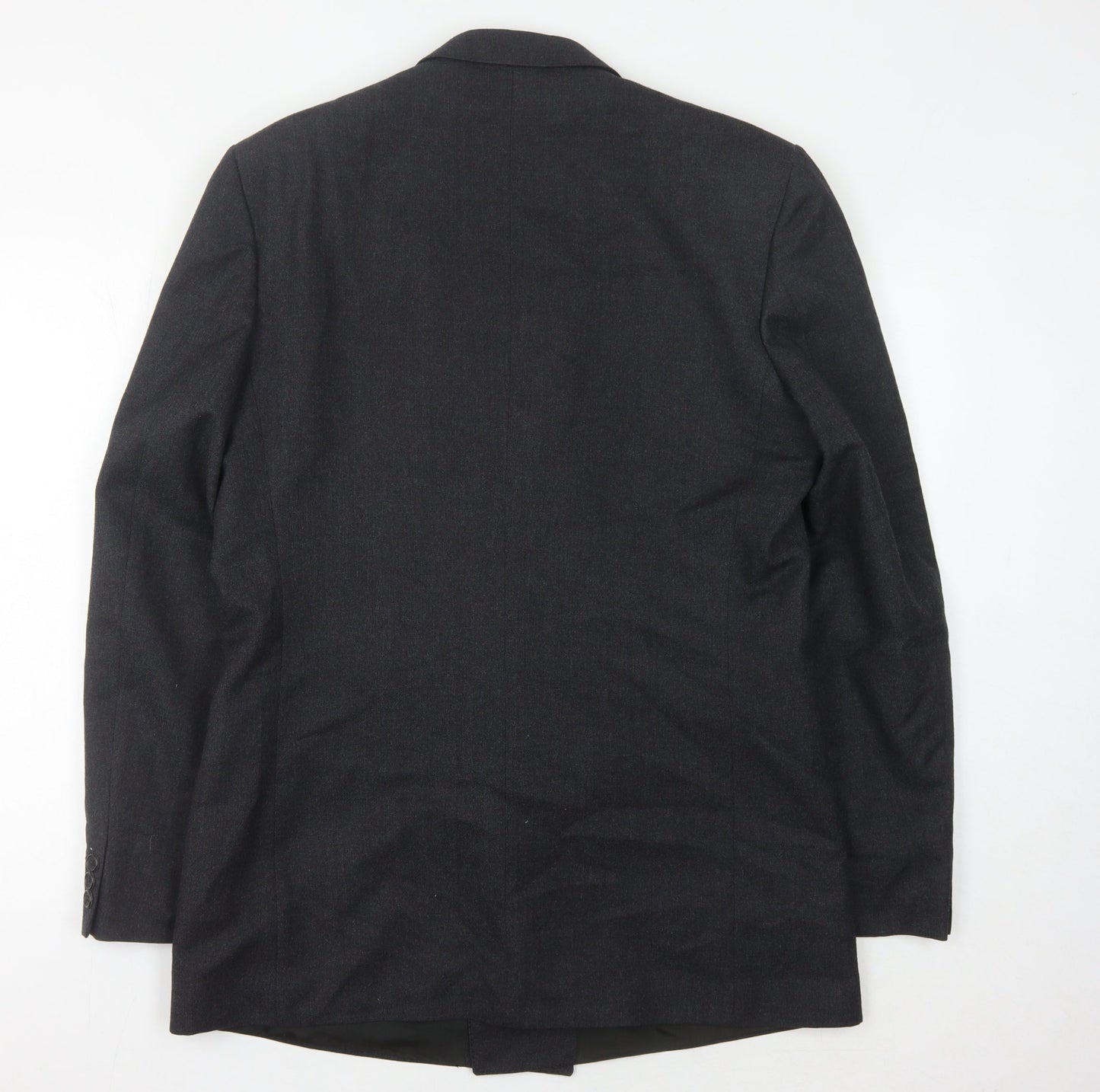 Mens UK Size 42 Pin Stripe Regular Black Suit Jacket