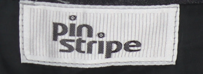 Mens UK Size 42 Pin Stripe Regular Black Suit Jacket